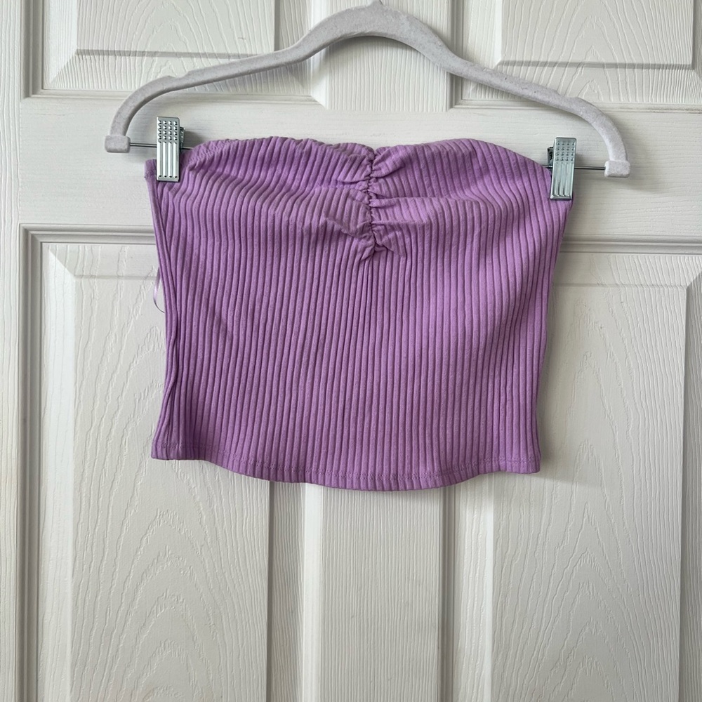 Billabong Purple Ribbed cotton Tube Top